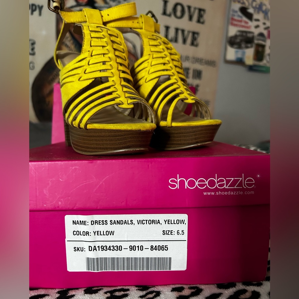 6.5 Yellow 5’ Heeled Sandals